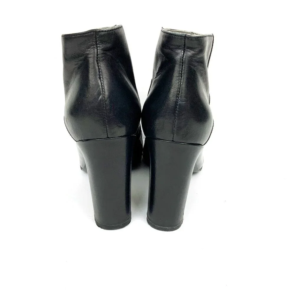 Jil Sander Navy Line Black Mix Leather Ankle Slip-OnBoots Sz 8 - Picture 10 of 16